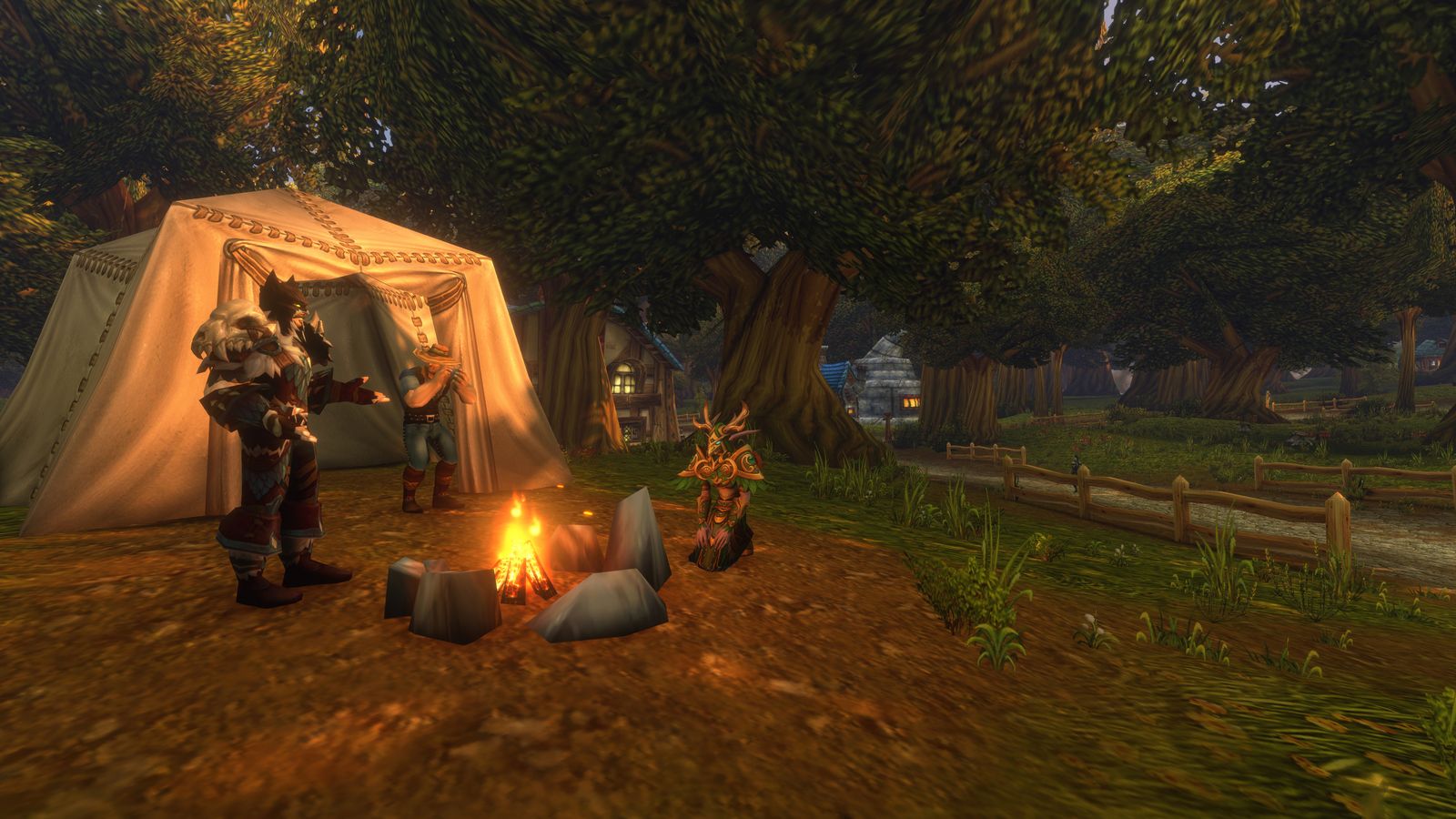 Players camping together in Forever from the official press kit